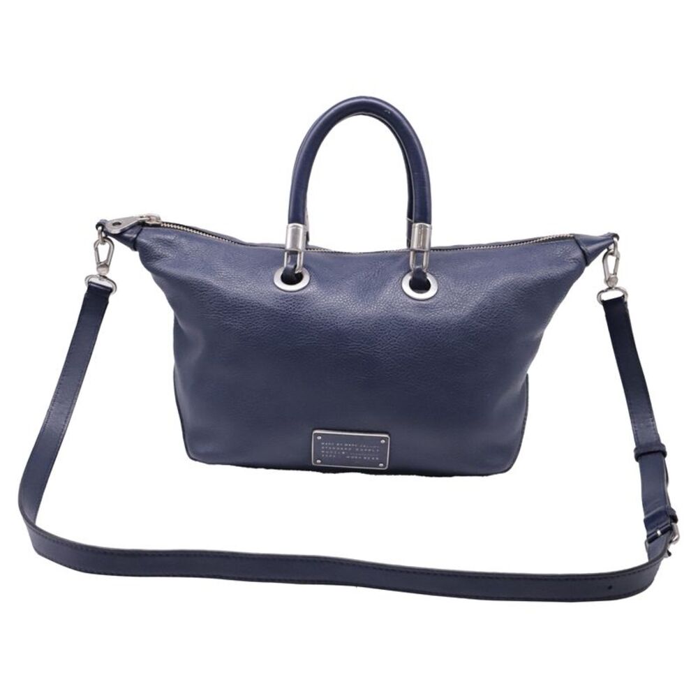 Marc Jacobs Too Hot To Handle Satchel Bag in Navy Blue Leather